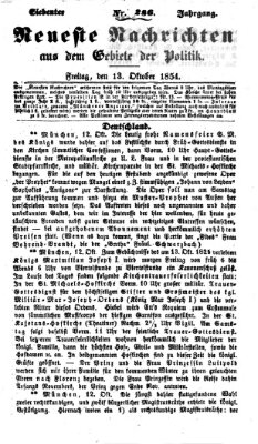 Neueste Nachrichten aus dem Gebiete der Politik (Münchner neueste Nachrichten) Freitag 13. Oktober 1854