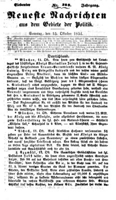 Neueste Nachrichten aus dem Gebiete der Politik (Münchner neueste Nachrichten) Sonntag 15. Oktober 1854