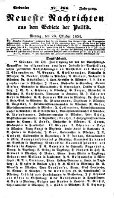 Neueste Nachrichten aus dem Gebiete der Politik (Münchner neueste Nachrichten) Montag 23. Oktober 1854