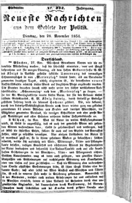 Neueste Nachrichten aus dem Gebiete der Politik (Münchner neueste Nachrichten) Dienstag 28. November 1854