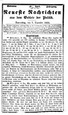 Neueste Nachrichten aus dem Gebiete der Politik (Münchner neueste Nachrichten) Donnerstag 7. Dezember 1854