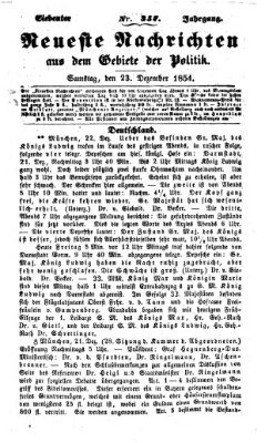 Neueste Nachrichten aus dem Gebiete der Politik (Münchner neueste Nachrichten) Samstag 23. Dezember 1854