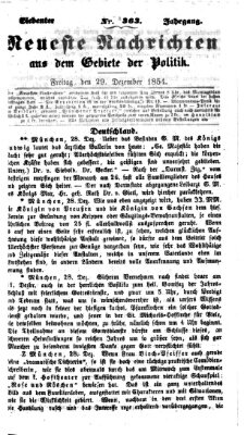 Neueste Nachrichten aus dem Gebiete der Politik (Münchner neueste Nachrichten) Freitag 29. Dezember 1854