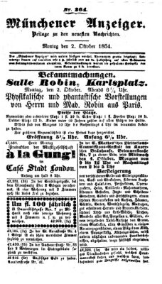 Neueste Nachrichten aus dem Gebiete der Politik (Münchner neueste Nachrichten) Montag 2. Oktober 1854