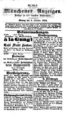 Neueste Nachrichten aus dem Gebiete der Politik (Münchner neueste Nachrichten) Montag 9. Oktober 1854