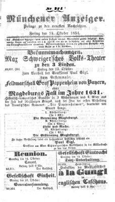 Neueste Nachrichten aus dem Gebiete der Politik (Münchner neueste Nachrichten) Freitag 13. Oktober 1854