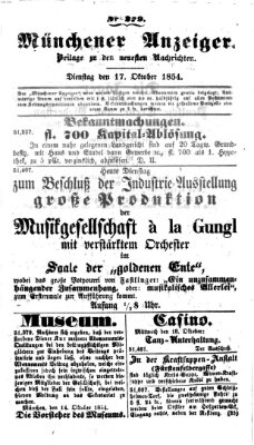 Neueste Nachrichten aus dem Gebiete der Politik (Münchner neueste Nachrichten) Dienstag 17. Oktober 1854