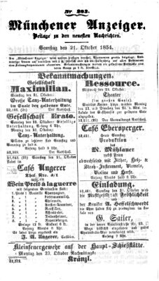 Neueste Nachrichten aus dem Gebiete der Politik (Münchner neueste Nachrichten) Samstag 21. Oktober 1854