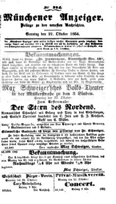 Neueste Nachrichten aus dem Gebiete der Politik (Münchner neueste Nachrichten) Sonntag 22. Oktober 1854