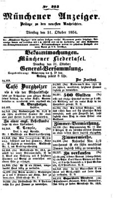 Neueste Nachrichten aus dem Gebiete der Politik (Münchner neueste Nachrichten) Dienstag 31. Oktober 1854