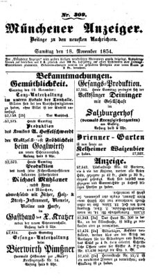 Neueste Nachrichten aus dem Gebiete der Politik (Münchner neueste Nachrichten) Samstag 18. November 1854