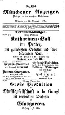 Neueste Nachrichten aus dem Gebiete der Politik (Münchner neueste Nachrichten) Mittwoch 22. November 1854