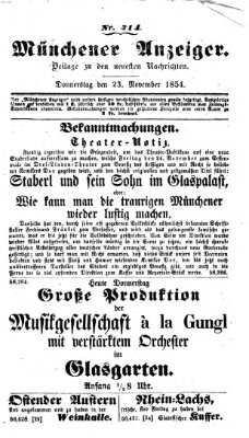 Neueste Nachrichten aus dem Gebiete der Politik (Münchner neueste Nachrichten) Donnerstag 23. November 1854