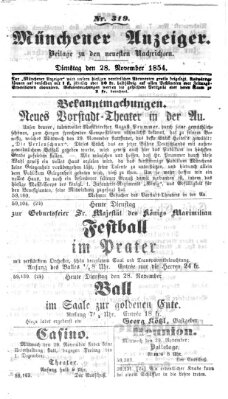 Neueste Nachrichten aus dem Gebiete der Politik (Münchner neueste Nachrichten) Dienstag 28. November 1854