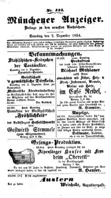 Neueste Nachrichten aus dem Gebiete der Politik (Münchner neueste Nachrichten) Samstag 2. Dezember 1854