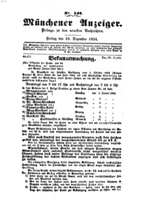 Neueste Nachrichten aus dem Gebiete der Politik (Münchner neueste Nachrichten) Freitag 29. Dezember 1854