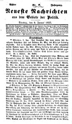 Neueste Nachrichten aus dem Gebiete der Politik (Münchner neueste Nachrichten) Dienstag 9. Januar 1855