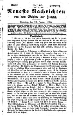 Neueste Nachrichten aus dem Gebiete der Politik (Münchner neueste Nachrichten) Samstag 27. Januar 1855