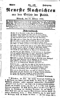 Neueste Nachrichten aus dem Gebiete der Politik (Münchner neueste Nachrichten) Mittwoch 21. Februar 1855