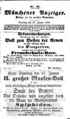 Neueste Nachrichten aus dem Gebiete der Politik (Münchner neueste Nachrichten) Samstag 27. Januar 1855