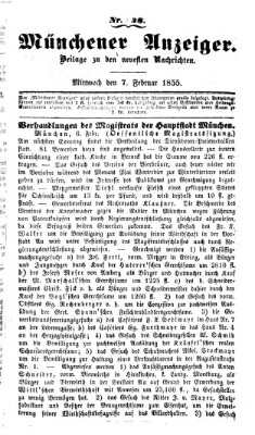 Neueste Nachrichten aus dem Gebiete der Politik (Münchner neueste Nachrichten) Mittwoch 7. Februar 1855