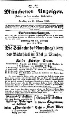 Neueste Nachrichten aus dem Gebiete der Politik (Münchner neueste Nachrichten) Samstag 24. Februar 1855