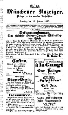 Neueste Nachrichten aus dem Gebiete der Politik (Münchner neueste Nachrichten) Dienstag 27. Februar 1855