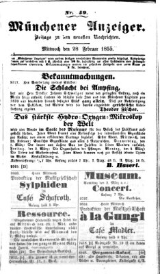 Neueste Nachrichten aus dem Gebiete der Politik (Münchner neueste Nachrichten) Mittwoch 28. Februar 1855