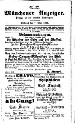 Neueste Nachrichten aus dem Gebiete der Politik (Münchner neueste Nachrichten) Mittwoch 7. März 1855