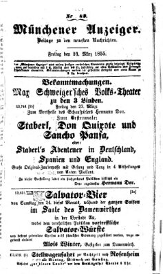 Neueste Nachrichten aus dem Gebiete der Politik (Münchner neueste Nachrichten) Freitag 23. März 1855