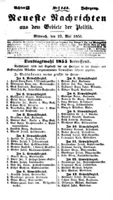 Neueste Nachrichten aus dem Gebiete der Politik (Münchner neueste Nachrichten) Mittwoch 23. Mai 1855