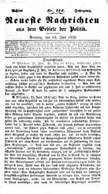 Neueste Nachrichten aus dem Gebiete der Politik (Münchner neueste Nachrichten) Sonntag 24. Juni 1855