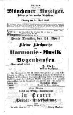 Neueste Nachrichten aus dem Gebiete der Politik (Münchner neueste Nachrichten) Dienstag 24. April 1855