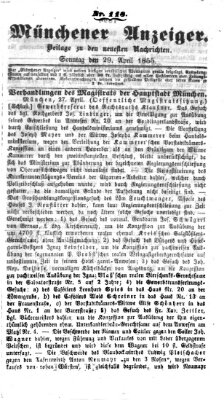 Neueste Nachrichten aus dem Gebiete der Politik (Münchner neueste Nachrichten) Sonntag 29. April 1855