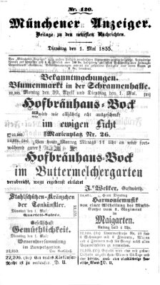 Neueste Nachrichten aus dem Gebiete der Politik (Münchner neueste Nachrichten) Dienstag 1. Mai 1855