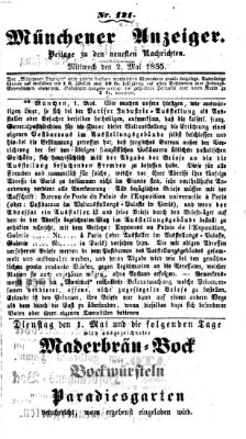 Neueste Nachrichten aus dem Gebiete der Politik (Münchner neueste Nachrichten) Mittwoch 2. Mai 1855