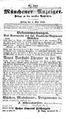 Neueste Nachrichten aus dem Gebiete der Politik (Münchner neueste Nachrichten) Freitag 4. Mai 1855