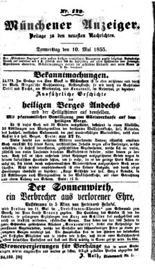 Neueste Nachrichten aus dem Gebiete der Politik (Münchner neueste Nachrichten) Donnerstag 10. Mai 1855