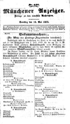 Neueste Nachrichten aus dem Gebiete der Politik (Münchner neueste Nachrichten) Samstag 19. Mai 1855