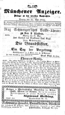 Neueste Nachrichten aus dem Gebiete der Politik (Münchner neueste Nachrichten) Montag 21. Mai 1855