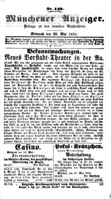 Neueste Nachrichten aus dem Gebiete der Politik (Münchner neueste Nachrichten) Mittwoch 30. Mai 1855