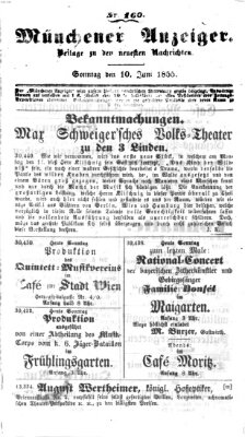 Neueste Nachrichten aus dem Gebiete der Politik (Münchner neueste Nachrichten) Sonntag 10. Juni 1855