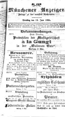 Neueste Nachrichten aus dem Gebiete der Politik (Münchner neueste Nachrichten) Dienstag 12. Juni 1855