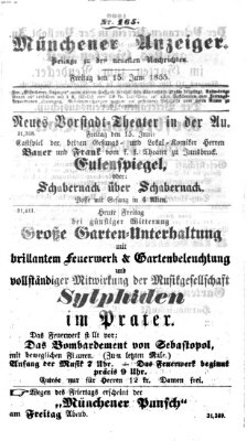 Neueste Nachrichten aus dem Gebiete der Politik (Münchner neueste Nachrichten) Freitag 15. Juni 1855