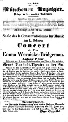Neueste Nachrichten aus dem Gebiete der Politik (Münchner neueste Nachrichten) Samstag 23. Juni 1855