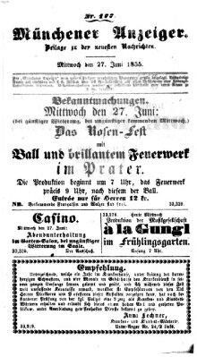 Neueste Nachrichten aus dem Gebiete der Politik (Münchner neueste Nachrichten) Mittwoch 27. Juni 1855