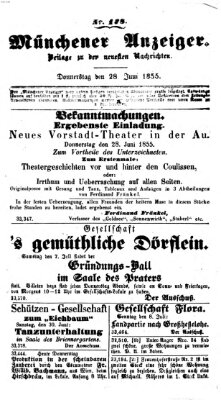 Neueste Nachrichten aus dem Gebiete der Politik (Münchner neueste Nachrichten) Donnerstag 28. Juni 1855