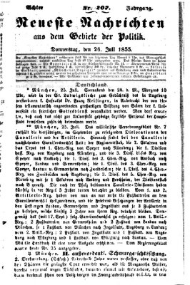 Neueste Nachrichten aus dem Gebiete der Politik (Münchner neueste Nachrichten) Thursday 26. July 1855