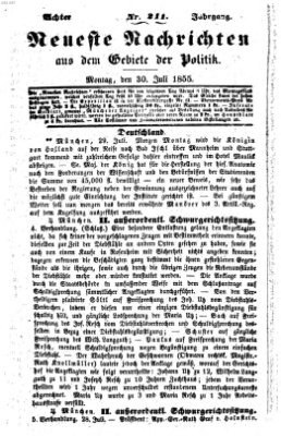 Neueste Nachrichten aus dem Gebiete der Politik (Münchner neueste Nachrichten) Montag 30. Juli 1855