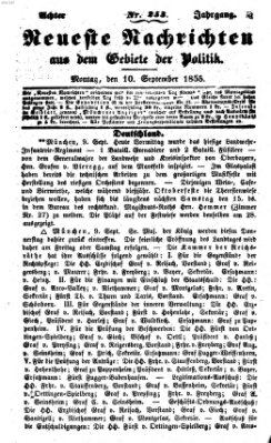 Neueste Nachrichten aus dem Gebiete der Politik (Münchner neueste Nachrichten) Montag 10. September 1855